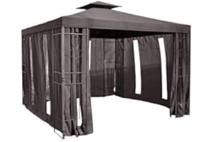 habeig Pavillon Seitenteile mit Fenster & Reißverschluß an jeder Seite 4Stück ohne Pavilliongestell (Anthrazit #38)