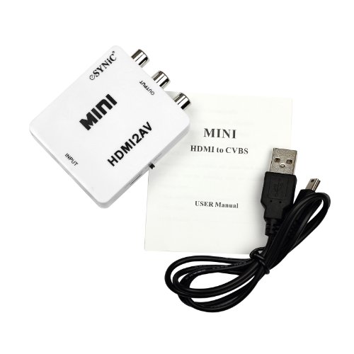 HDMI zu AV Konverter – HDMI zu Composite Wandler bis 1080P HDMI auf RCA AV 3RCA CVBS Video Audio R L Adapter mit USB Kabel für Aufladung für Xbox Xbox360 Blu-ray SKY HD VHS VCR DVD DVR PAL/NTSC Videoausgangssignal – Weiß - 7