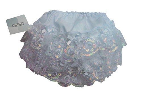 Pex Baby Girls White Iridescent Frilly Knickers/Special occasion frilly pants/Christening/12-18 Months