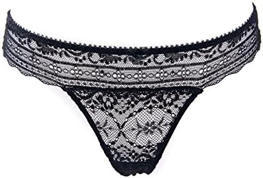 HHY-MS transparent hollow Low Rise Thong,S,black