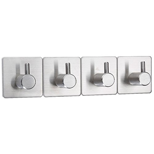 Rovtop 4 Stück Hanken Handtuchhaken Selbstklebend Haken Handtuchhalter Kleiderhaken - 2