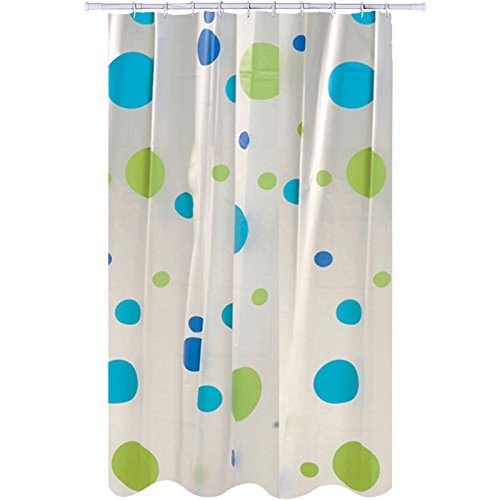 MSV 140847 Duschvorhang, PVA + Polypropylen / Kunststoff, 180 x 200 x 0,1 cm, Blau