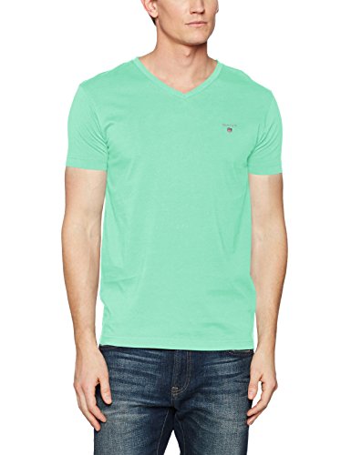 GANT Herren The Original Fitted V-Neck T-Shirt, Grün (Green Spearmint), X-Large GANT Herren The Original Fitted V-Neck T-Shirt, Grün (Green Spearmint), X-Large