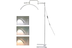 Andoer 36W Luz de Relleno en Forma de Media Luna Luz de Video LED de Piso 3200K-5600K Regulable con Soporte de Luz de Metal Soporte para Teléfono Control Remoto para Salón de Belleza Maquillaje