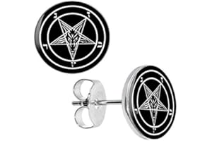 Eclectic Shop Uk Stud Earrings New Pair of Unisex Baphomet Goat Satanic Goth Boho Alternative