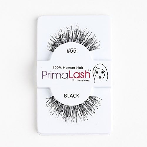 100% Human Hair False Lashes by PrimaLash Professional STYLE 55- Handmade Strip Lashes