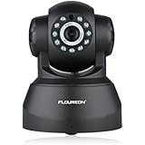 FLOUREON 720P Wireless IP Camera Indoor ONVIF Security wifi Camera Support Pan/Tilt/10 Metres Night Vision/P2P Mobile Remote View/Motion Detection/Two-way Audio (SP012/Black)