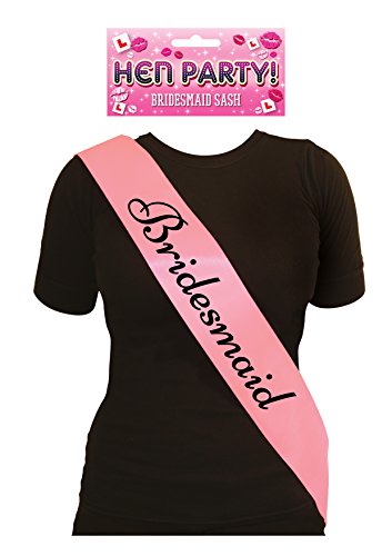 Hen Party Superstore Bridesmaid Sash Pink With Black Writing
