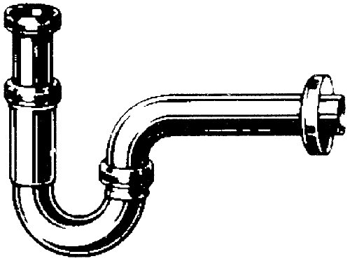 Röhrengeruchsverschluss für Waschtisch | Siphon | Geruchsverschluss aus Metall | Mit Schubrosette | Chrom | 1 ¼ x 32 mm - 2