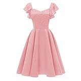 Perfekt fuer verschiedene Anlässe:Business,Casual,Picknick,Rockabilly,Festival,Feierlichkeit,Freudenfest,Hochzeitsfeier und 50er Jahre Party usw. eignet sich als Partykleid, Cocktailkleid