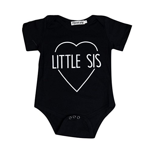 Family Clothes,Clode® Children Kid Family Fitted Letter Printing T-shirt Tops Clothing Romper Bodysuit Shirt (0-6Months, Navy-Little Sister)
