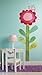 Wallies Vinyl Wall Play Peel and Stick Decor Big Flower Growth Chart Mural, Multi-Colour