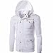 Produktbild VENMO Herren Lange Ärmel Hoodie Baumwolle Mischung Kapuzenpullover Sweatshirt mit Kapuze Spitzen Outwear Männer Pocket Solid Coat Jacke Pullover Hoodie Langarm Oberbekleidung (XL, White)
