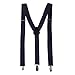 Produktbild SUMAJU Hosenträger, elastisch und verstellbar, Unisex, mit 3 Clips, Y-Form schwarz
