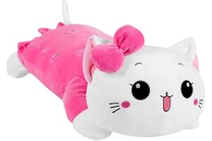HOXSNII Gatto Peluche Bambola, Giocattolo di Peluche Cuscino in Peluches Coussin Poupée en Peluches Kawaii Giocattolo Farcito Bambole di Pezza Regalo per Bambini Compleanno