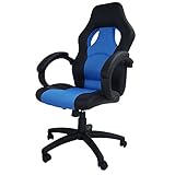 Sotech - Chaise pour Gaming, Siège de Bureau, Racing, Bleu, Simili-cuir et maille espacée, Dimensions: 115 x 65 x 65 cm, Charge maximale: 250 kg