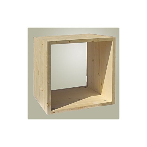 Regalwürfel Flexicube, Grundmodul Fichte natur, Regalwürflel aus Massivholz, erweiterbar zum Regal, Raumteiler, Bücherregal - 2