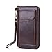 Produktbild KTCLJ Geldbeutel MäNner Männer Lange Brieftasche Leder Clutch Bag Casual Handy Öl Wachs Hand