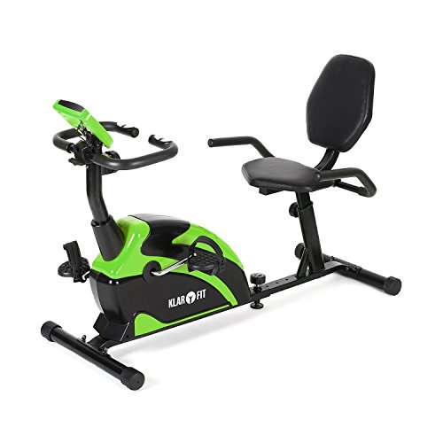 Klarfit Relaxbike 5G Ergometer Liegefahrrad, Ausdauertraining im Liegen (belastbar max. 100kg, 5kg Schwungmasse, Handpulsmesser, großes LCD-Display) schwarz-orange oder schwarz grün - 6