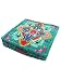 Produktbild Orientalischer eckiger pouf aus Baumwolle 50cm inklusive Füllung | Marokkanisches Sitzkissen Sitzpouf Kissen eckig Devdan-2 Türkis | Orientalisches eckiges Yogakissen Meditationskissen bestickt