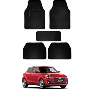 RONISH Fabric Car Floor Foot Mat for Swift (Black)