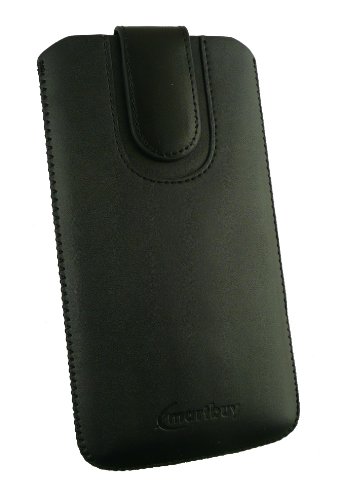 EmartbuyÂ® Nero / Nero PU Pelle Custodia Case Cover Sleeve ( Misura 5XL ) con Linguetta Adatta Per Elephone P8000 5.5 Pollice Smartphone