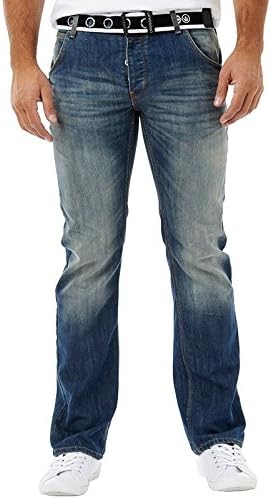 Mens Crosshatch Wak Jeans Stonewash Guys Gents (36x34 36" Waist 34" Leg)