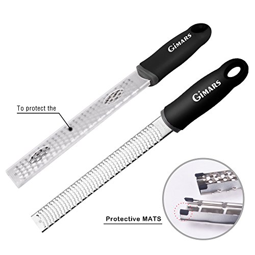 GIMARS Edelstahl Zester Reibe Küchenreibe für Käse, Schokolade, Zitrone, Ingwer, Muskat, Knoblauch, Gewürze usw. - 5