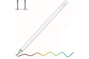 soleilx Penna per Tablet Universale - Penna Touch Pennino Touch Screen Pennino per tablet Compatibile con Apple Pencil, Iphone, Ipad, Smartphone e Tablet android Penne per Cellulare Telefono (Bianco)