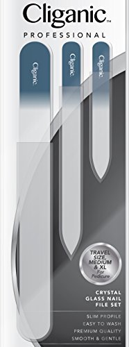 Cliganic Lima de uñas de cristal