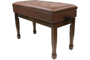 FILISITE Duet Piano Bench with Storage, Wooden Piano Stool with Waterproof Padded Cushion, Bench Seat for Vanity, Living Room, Bedroom xj750-4 (Wood)