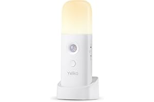 ‎YELKO YELKO Bewegungsmelder Nachtlicht für den Innenbereich - 2000mAh Batteriebetriebene Lichter, wiederaufladbar und kabellos, dimmbare LED-Nachtlichter für das Kinderzimmer (Warmweiß)