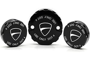 SYUFRE Tappo Serbatoio Olio Freno CNC per Ducati Hypermotard/Multistrada/Monster 1100/S/EVO 1200/S/R Frizione Freno Anteriore Serbatoio Fluido Freno Posteriore Tappo di Copertura