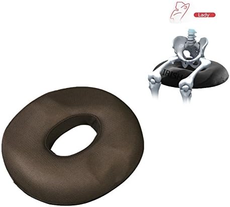 IRISH Donut Cushion, Anatomically-Shaped Female Relief Cushion from Lemon Hero for Hemorrhoids, Prostate Cushion, Pregnancy Cushion. Ultra Premium Comfort Foam Hemorrhoid Pillow (Women, Brown)