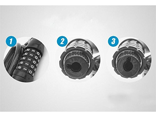 ATTOUPAN Fahrrad Lock Five-Digit Lock Sicherheit Kabel Lock Für Fahrrad draußen (grün)