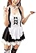 Produktbild bunny-shop Damen Zimmermädchen Kostüm Sexy Outfit Dessous Cosplay Fasching 6-teilig Maid Schürze Armband Haarreif String Strumpfband, schwarz/weiss, Einheitsgröße, passend für ca. XS-M (34-40)