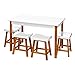 Produktbild Fusion Living White High Gloss Dining Table and Four Stools