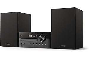 Philips Audio M4505/12 Micro Music System with Bluetooth (DAB+/FM Radio, USB, CD, MP3-CD, 60 W, Audio-In, USB Port for Charging, Bass-Reflex Loudspeakers, Digital Sound Control)