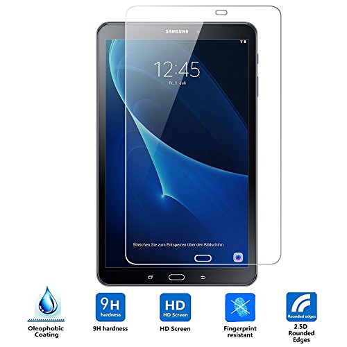 VIFLYKOO Samsung Galaxy Tab A 10.1 displaybeschermfolie, hardheidsgraad 9H 2,5d superdünn krasvast HD Helder Ballistic gehard glas displaybeschermfolie voor Samsung Galaxy Tab A 10.1 2016 t580 N