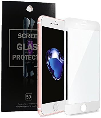 Solomo iPhone 7 Plus/8 Plus Screen Protector, [0.33mm 5D][Full Coverage][HD Clear][9H Hardness][Scratch-Resistant] Premium Tempered Glass Screen Protector Easy Install for iPhone 8 Plus/7 Plus (White)