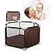 Produktbild WDXIN Laufgitter Laufstall Baby Absperrgitter Schutzzaun Cast Korb Kleines Kind Kleinkind Schutzzaun Innen Spiel Zaun+100 Spielzeugbälle,Brown
