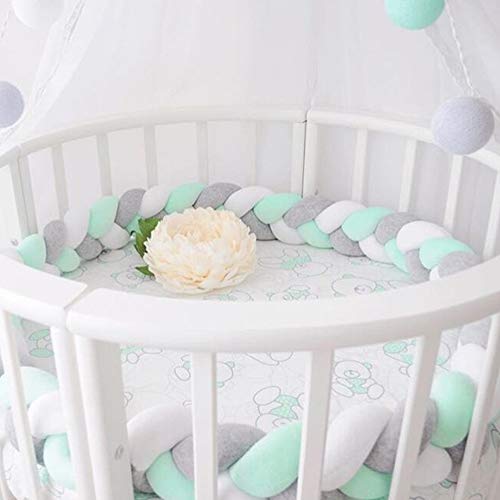 Preisvergleich Produktbild Baby Nestchen für Babybett, Kindergarten, geknotet, geflochten, Plüsch, Nestchen, Babybett, Babybett, Stillkissen, 2 m / 3 m