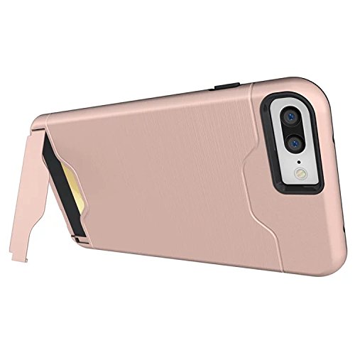 iPhone 7 Plus Hülle, Nakeey Tasche Schutzhülle Card Slots Cover Bumper Protection Hybrid Stand Handyhülle Hülle Ständer For iPhone 7 Plus 5.5″,Rose Gold - 7
