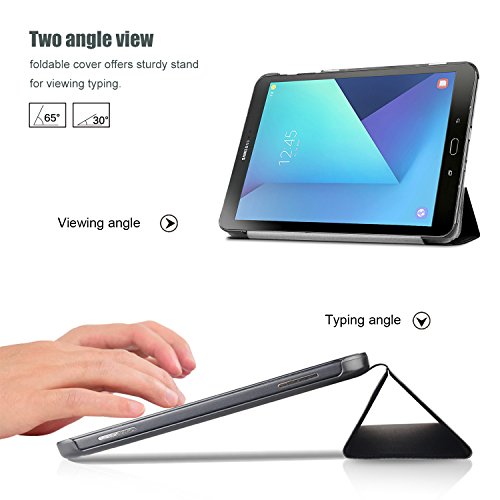 Samsung Galaxy Tab 9.7-S3, ProCase dünne intelligente Abdeckungs-Standplatz -Licht-harten Shell-Fall für Galaxy Tab S3 9,7-Zoll-Tablet-SM-T820 T825 (Schwarz) - 3