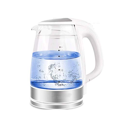 AA-SS Bouilloire d'bullition Rapide Rapide en Verre Clair - Bouilloire lectrique sans Fil en Verre avec pichet de lumire Bleue avec Base pivotante pour contrle Strix