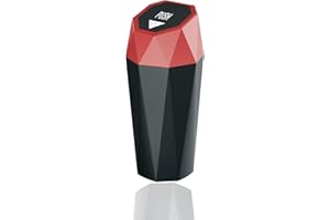 YIOVVOM Auto-Mülleimer mit Deckel, Mini-Diamant-Design, automatisch, tragbar, verwendet im Auto, Zuhause, Büro, Küche, Schlafzimmer (1, rot)