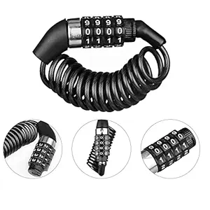 Znee Smart Motorbike & Bicycle Lock 4 Digit Password Anti-Theft Bike Lock Cycling Helmet Code Combination Security Cable Lock for Honda Activa 6G