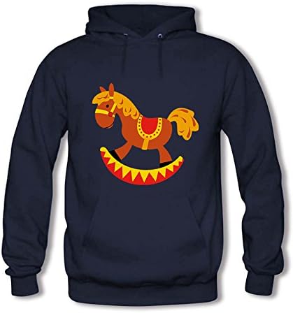 Unisex Hooded Sweatshirt Abstract Horses Printed Outwear Pullover Coat XL