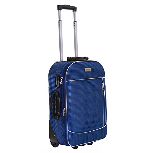 Slimbridge Bagage Cabine à Main Extensible Valise Légere à Deux roulettes 55 cm 2,5 kg 35 litres 2 Roues, Rennes Bleu