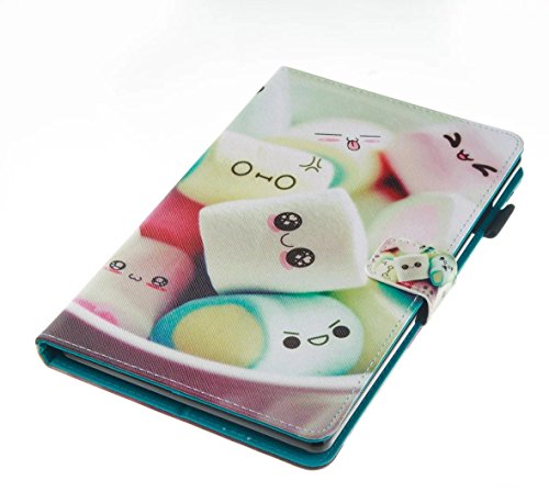 Kindle Fire HD 8 Funda  Vandot Ultra Slim Carcasa de piel PU Cuero Cover Cubierta Bumper Shell Caso con Funci  n de Ranuras Tarjetas Soporte y Magnetica para Tablet Amazon Kindle Fire HD 8 2016 6th Generation  con 1x Stylus Aguja   1x Pomp  n Bola de pelo - Patr  n de Pastel de toallas